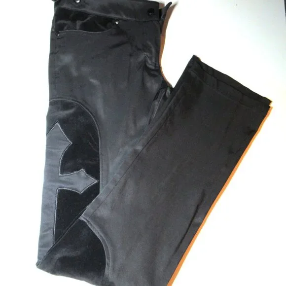 Lip Service Velvet Cross Pants Small Rare Low Rise Goth Rocker Excellent Jeans - Picture 8 of 14